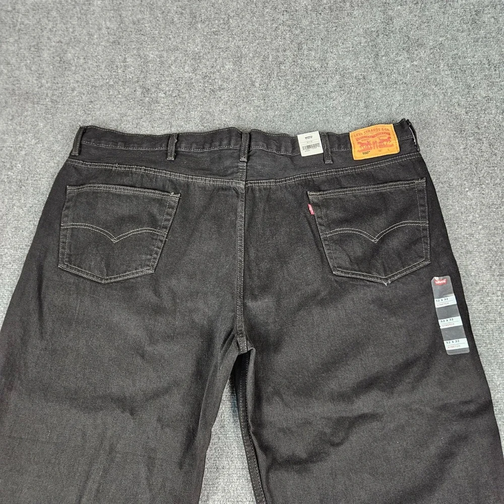 Levis 550 Relaxed Fit Black Stretch Denim Jeans Mens 52x32 01550-0260